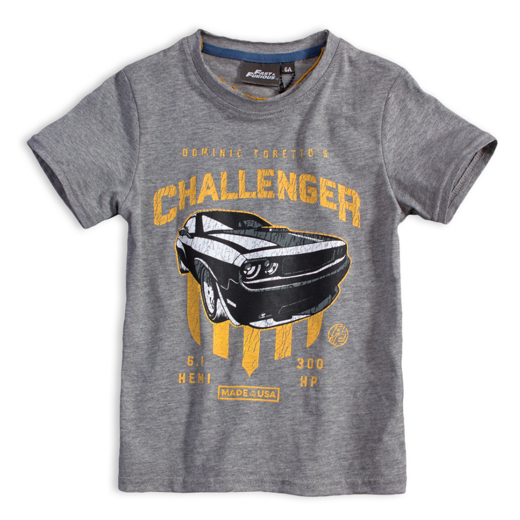 Chlapčenské tričko FAST&FURIOUS CHALLENGER šedé
