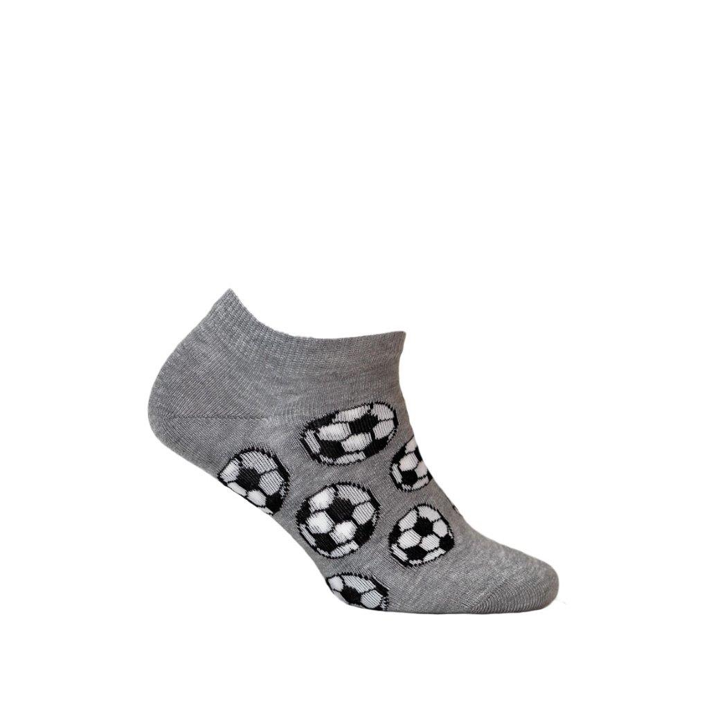 Chlapčenské členkové ponožky WOLA FUTBAL šedé