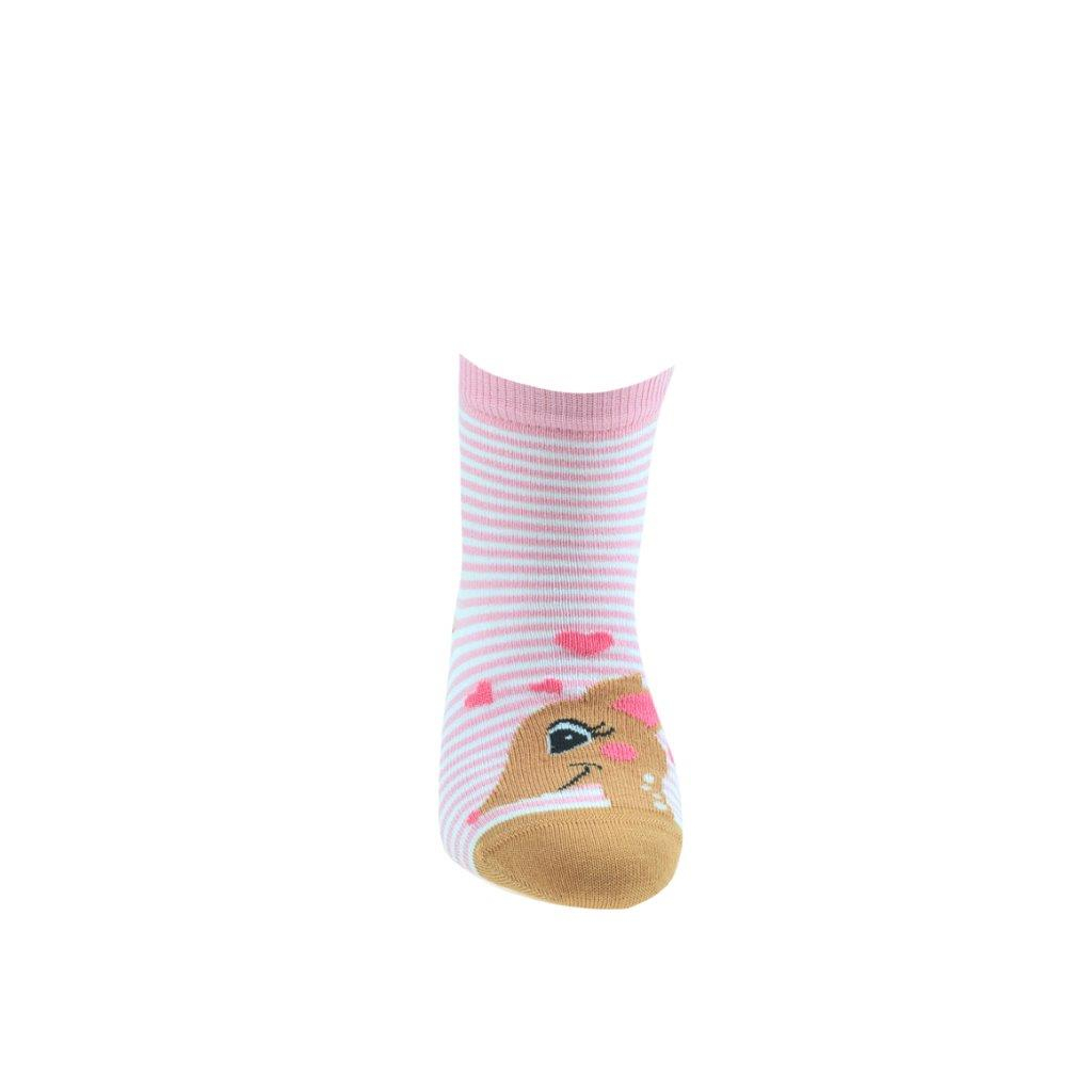 Dievčenské vzorované ponožky WOLA SŔŇA ružové