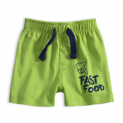 Dojčenské bavlnené šortky FAST FOOD zelené