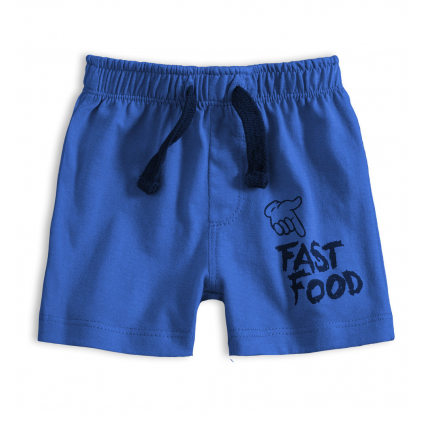 Dojčenské bavlnené šortky FAST FOOD modré