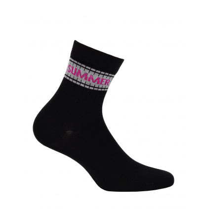 Dievčenské ponožky s nápisom GATTA SUMMER čierne