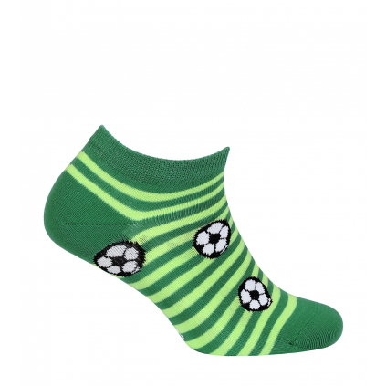 Chlapčenské členkové ponožky WOLA FUTBALOVÉ LOPTY zelené