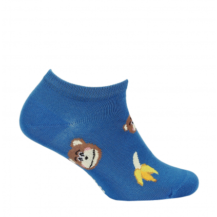 Detské členkové ponožky WOLA OPIČKY modré