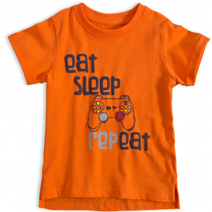 Chlapčenské tričko VENERE EAT and SLEEP oranžové