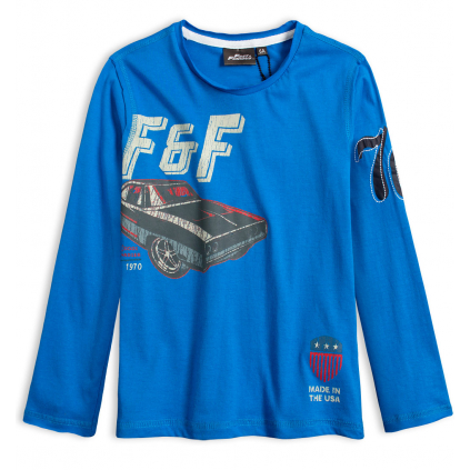 Chlapčenské tričko FAST&FURIOUS DODGE stredne modré