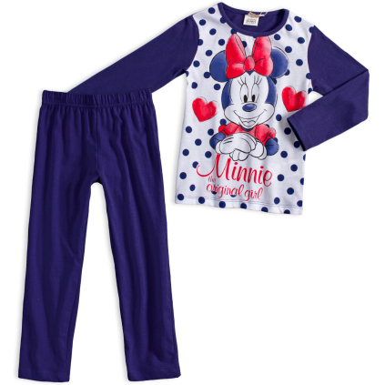 Dievčenské pyžamo z bio bavlny DISNEY MINNIE ORIGINAL GIRL modrofialové