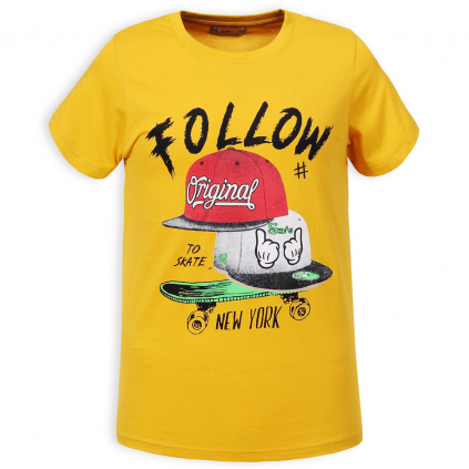 Chlapčenské tričko GLO STORY FOLLOW žlté