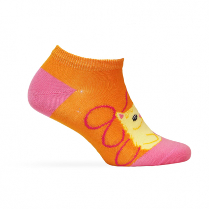 Dievčenské členkové ponožky WOLA MAČIČKA oranžové