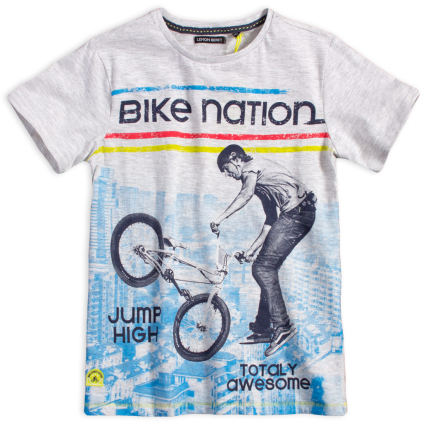 Chlapčenské tričko LEMON BERET BIKE NATION šedé