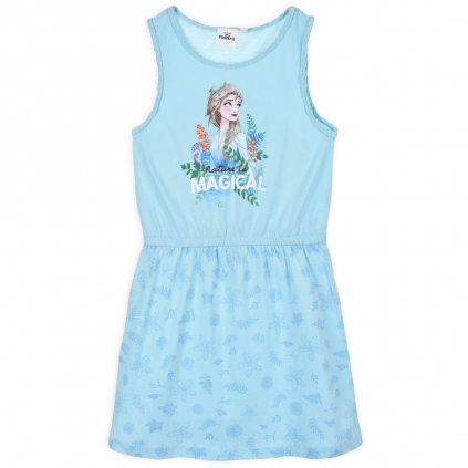 Dievčenské šaty z bio bavlny DISNEY FROZEN MAGICAL modré