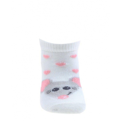Dievčenské vzorované ponožky WOLA MYŠKA biele