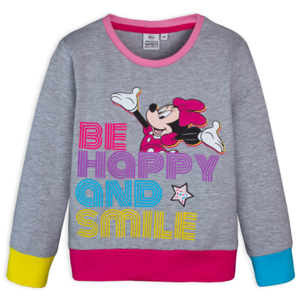 Dievčenská mikina DISNEY MINNIE BE HAPPY šedá