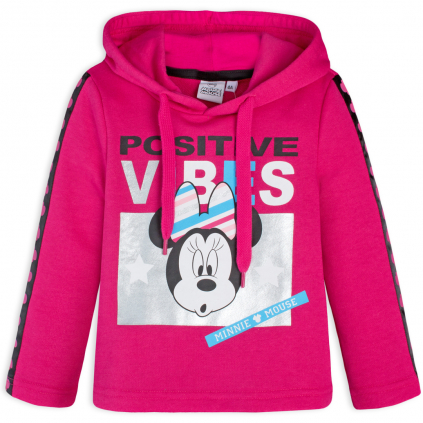 Dievčenská mikina DISNEY MINNIE POSITIVE VIBES ružová