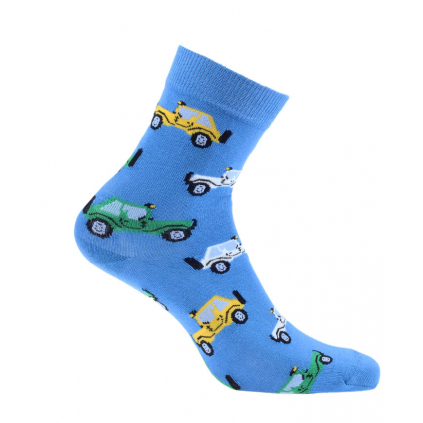 Chlapčenské vzorované ponožky GATTA AUTÁ modré