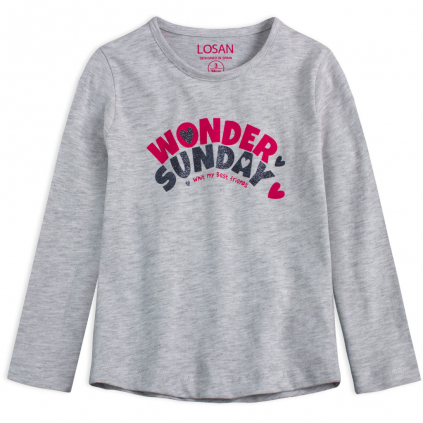 Dievčenské tričko s dlhými rukávmi LOSAN WONDER SUNDAY šedé