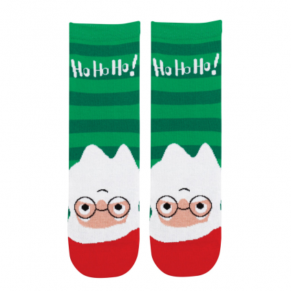 Ponožky s vianočným motívom WOLA SANTA CLAUS zelené