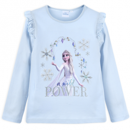 Dievčenské tričko  DISENY FROZEN POWER svetlo modré