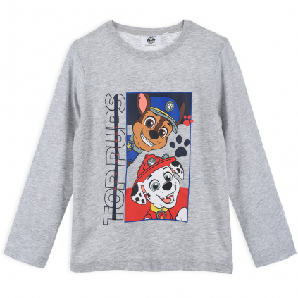 Detské tričko s dlhými rukávmi PAW PATROL TOP PUPS šedé