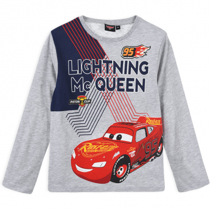 Chlapčenské tričko s dlhými rukávmi DISNEY CARS PISTON CUP šedé