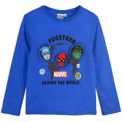 Chlapčenské tričko AVENGERS SAVING THE WORLD modré