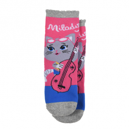 Dievčenské termo ponožky 44 CATS modrý prúžok
