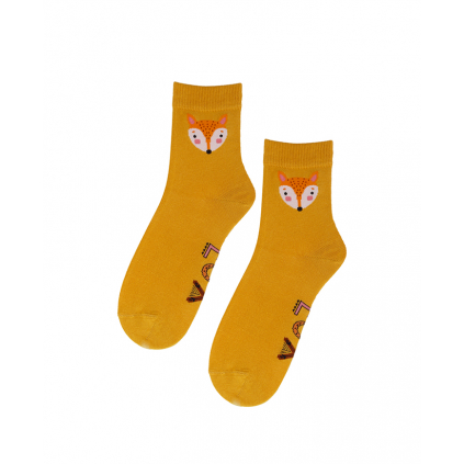 Dievčenské vzorované ponožky WOLA LÍŠKA žlté