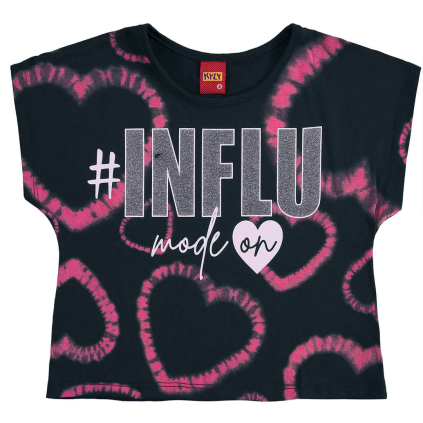 Dievčenský crop top KYLY INFLU čierny