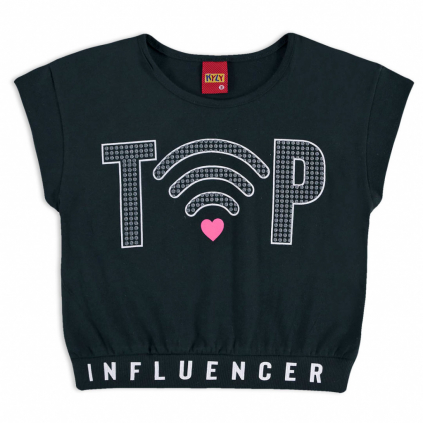 Dievčenský crop top KYLY INFLUENCER čierny