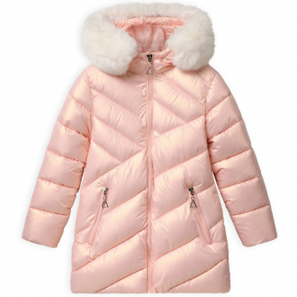 Dievčenský zimný kabát GLO STORY TRIANGEL lososový
