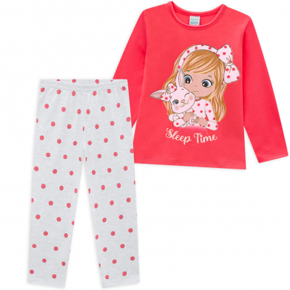Dievčenské pyžamo KYLY SLEEP TIME ružové neon