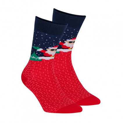 Ponožky s vianočným motívom WOLA SANTA ZA KOMÍNOM