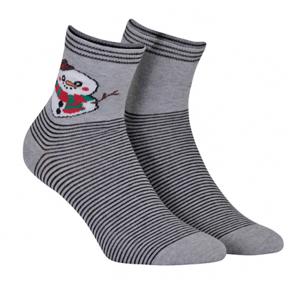Ponožky s vianočným motívom WOLA SNEHULIAK šedé