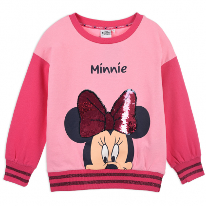 Dievčenská mikina DISNEY MINNIE s mašľou ružová