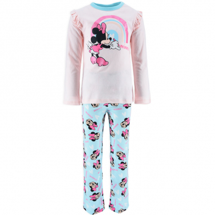 Dievčenské pyžamo z BIO bavlny DISNEY MINNIE RAINBOW svetlo ružové