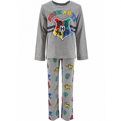 Chlapčenské pyžamo HARRY POTTER HOGWARTS šedé
