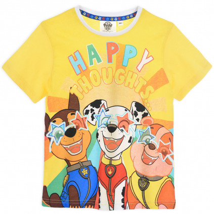 Detské tričko PAW PATROL HAPPY THOUGHTS žlté