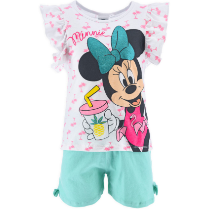 Dievčenské pyžamo DISNEY MINNIE HAWAI bielo-zelené