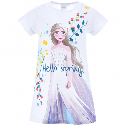 Dievčenská nočná košeľa DISNEY FROZEN SPRING biela