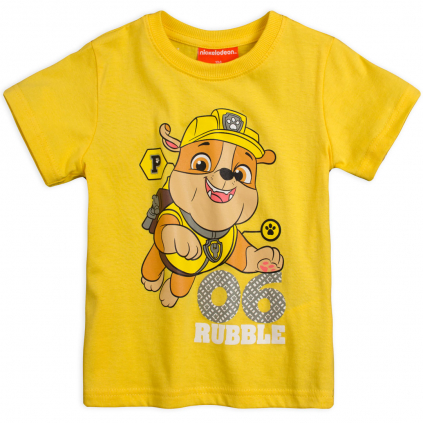 Chlapčenské tričko PAW PATROL RUBBLE žlté