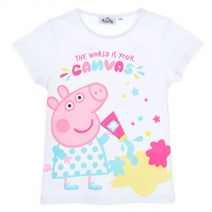 Dievčenské tričko PEPPA PIG biele