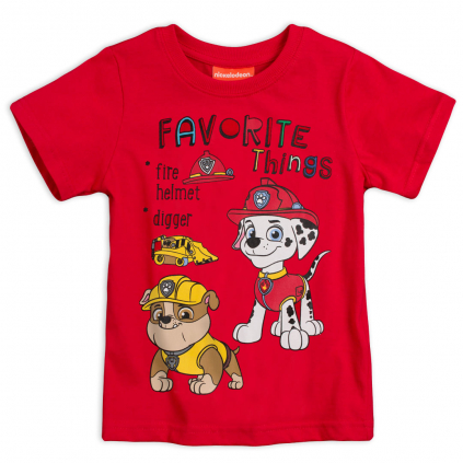 Chlapčenské tričko PAW PATROL FAVOURITE THINGS červené