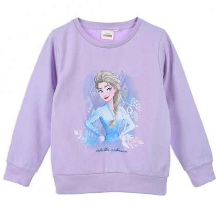 Dievčenská mikina z BIO bavlny DISNEY FROZEN ELSA fialová