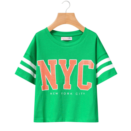 Dievčenský crop top GLO STORY NYC zelený