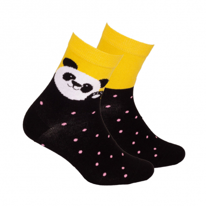 Dievčenské ponožky so vzorom GATTA PANDA čierne
