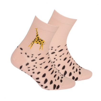 Dievčenské ponožky so vzorom GATTA ŽIRAFA ružové