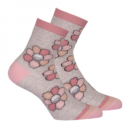 Dievčenské vzorované ponožky GATTA KYTIČKY šedé