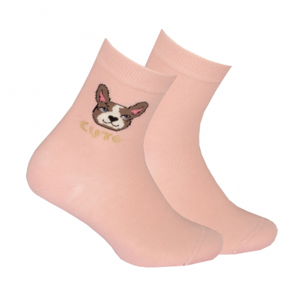 Dievčenské ponožky so vzorom WOLA CUTE ružové