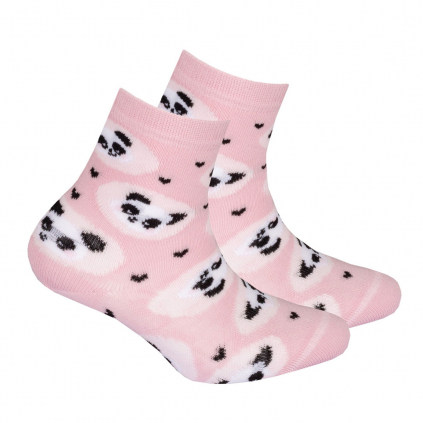 Dievčenské vzorované ponožky WOLA PANDY ružové