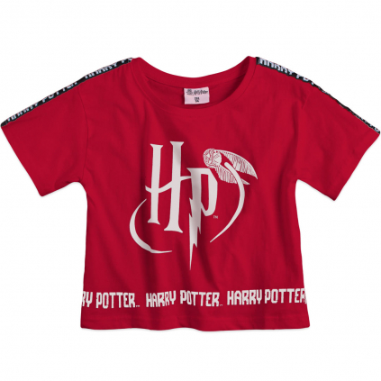 Dievčenské crop tričko HARRY POTTER vínové